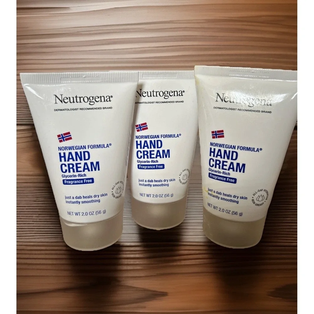 3x NEUTROGENA Norwegian Formula FRAGRANCE FREE 2oz Hand Cream LOT OF‎ 3